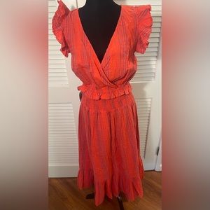 Universal Thread Red Mexican Crop Top and Skirt